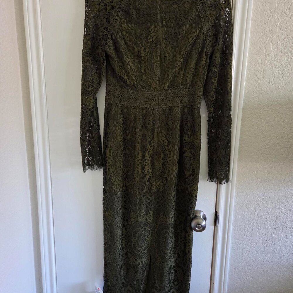 Olive Asos Midi Lace Sheath dress
